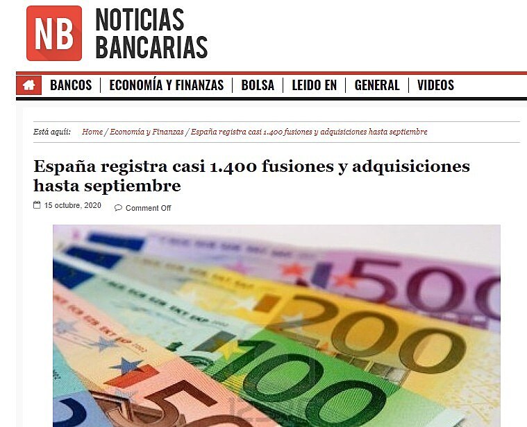 Espaa registra casi 1.400 fusiones y adquisiciones hasta septiembre, un 26% menos